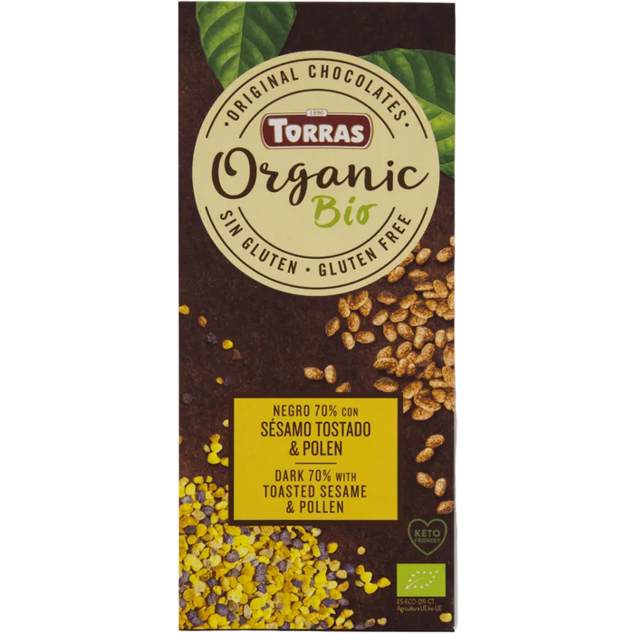 Dark Organic with Sesame & Pollen 100g - Torras - JUG deli
