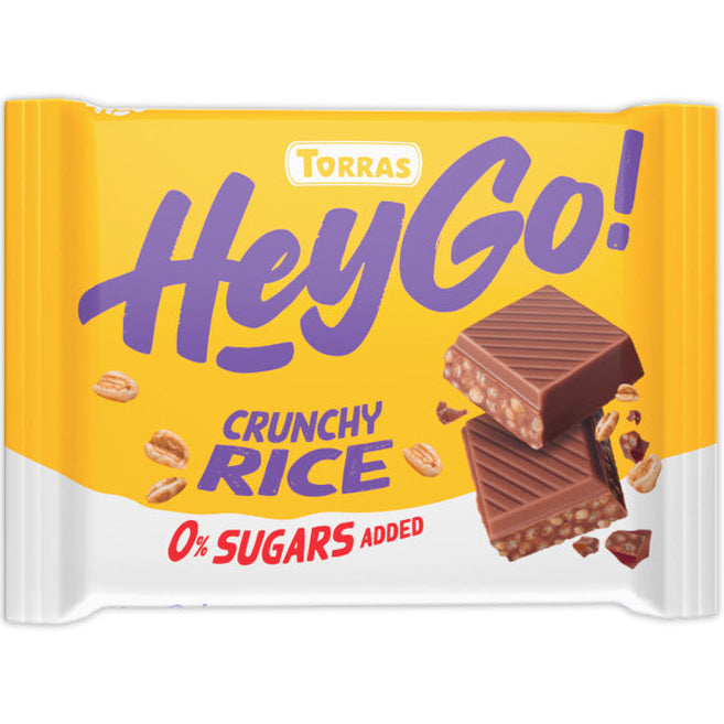 HEY GO Milk chocolate with sweetener and crisped rice 60g - Torras