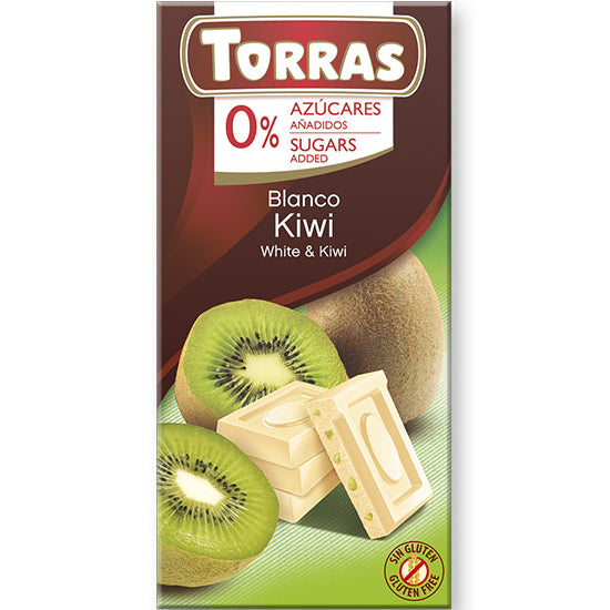 White chocolate with kiwi 75g - Torras
