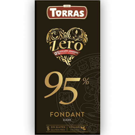 Dark Chocolate 95% ZERO Sugar 100g - Torras - JUG deli