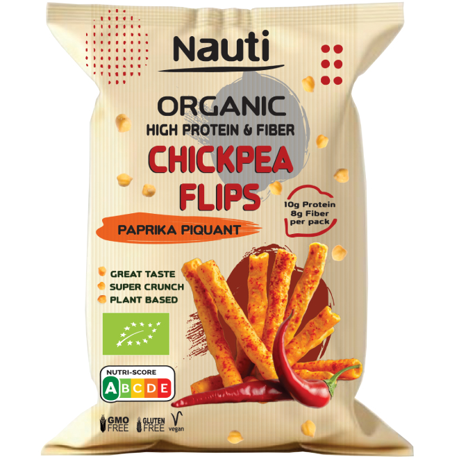 Organic Chickpea Flips Paprika pikant 55g - Nauti - JUG deli