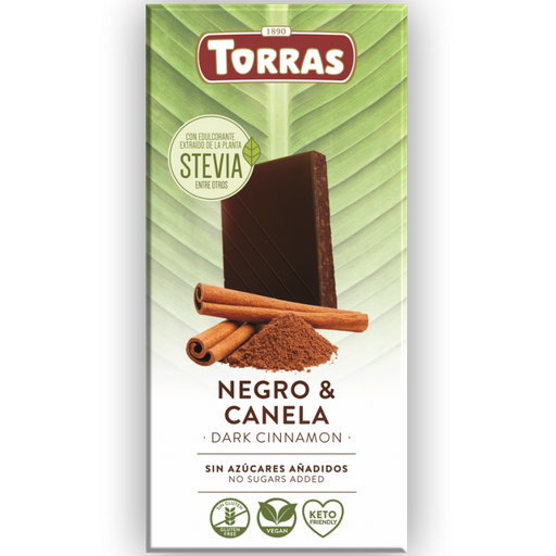 Dark Chocolate with Cinnamon Stevia 125g - Torras - JUG deli