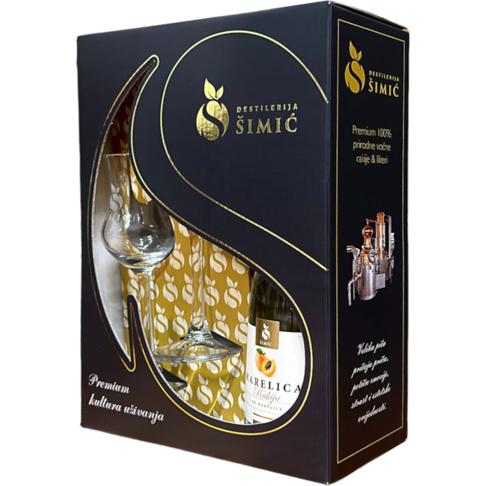 Marelica (apricot) Gift box with glasses - Šimić