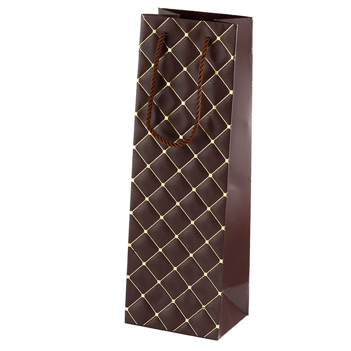 Bag Luxury Rhombus (for 1 bottle) Shine Brown