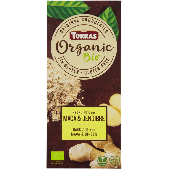 Organic Dark 70% with Maca & Ginger 100g - Torras - JUG deli