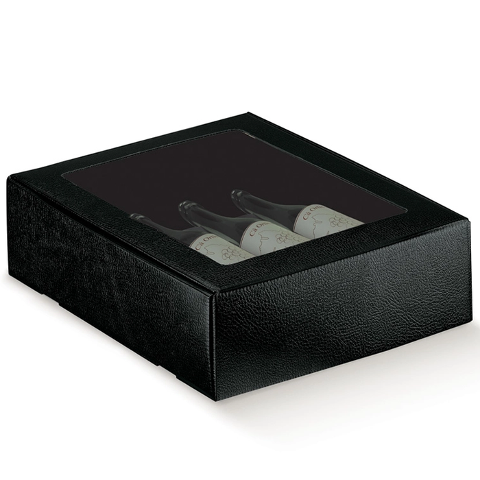 Box with window (3 bottles) BLACK