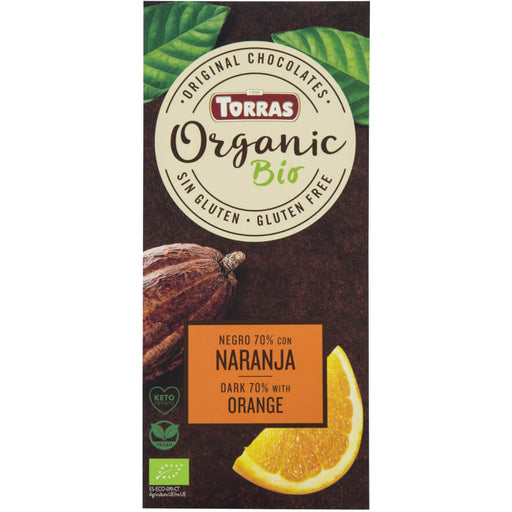 Organic Dark 70% with Orange 100g - Torras - JUG deli