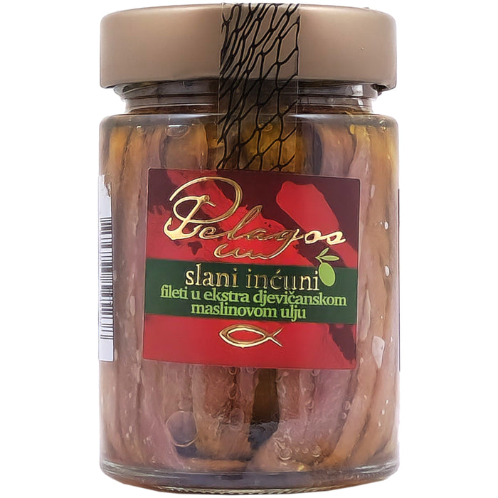 Salty anchovies in olive oil 180g - Pelagos